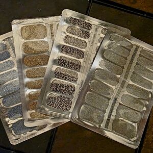 Stylish Glitter and Leopard Print Nail Wraps